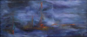 Ghost Ship 12x27  Oil on Canvas